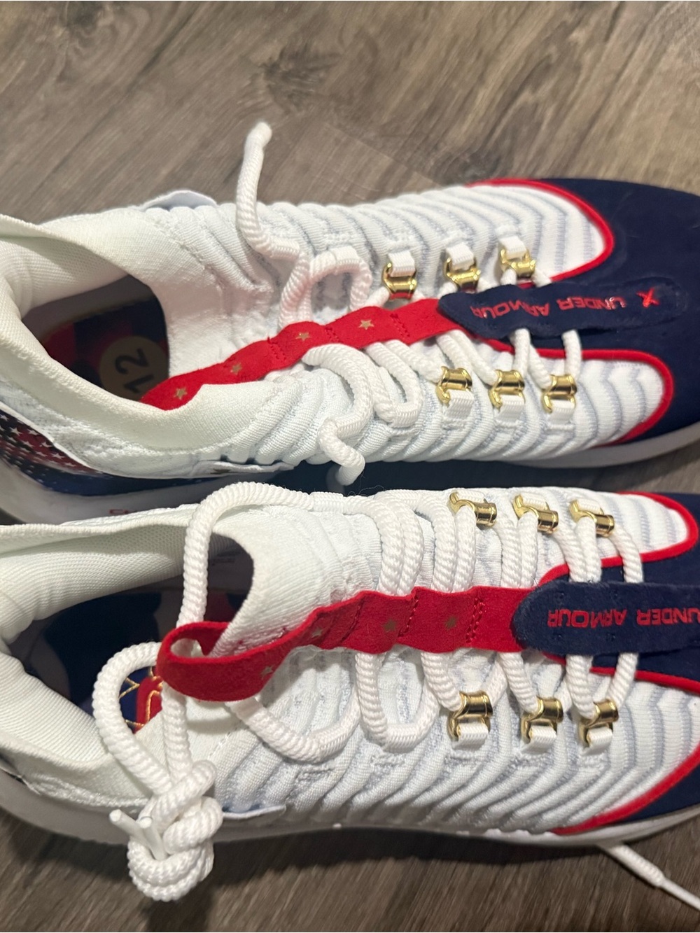 Under Armour mens Navy, White & Red baseball turf shoes - Picture 2 of 4